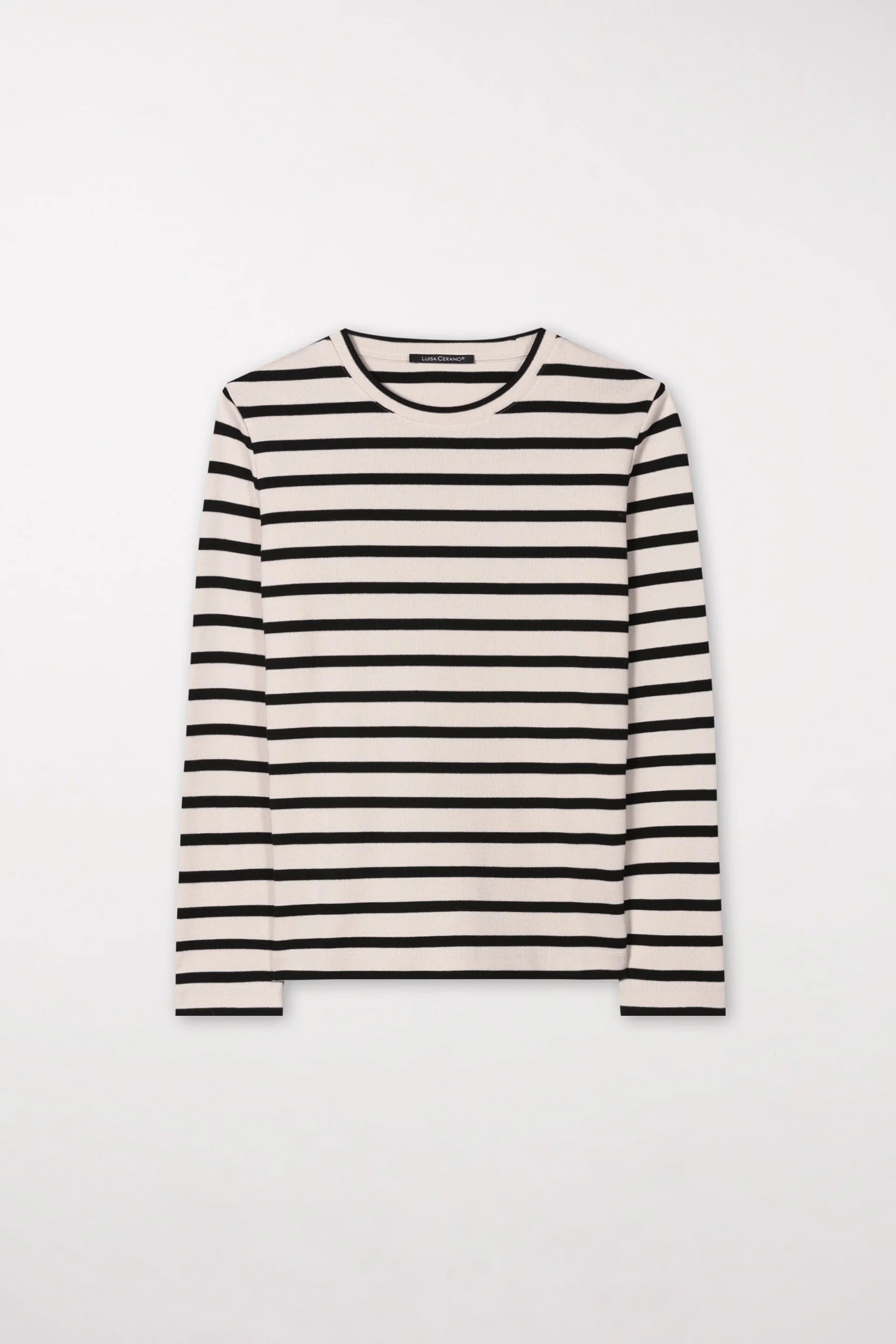 Eggshell & Black Striped T-Shirt