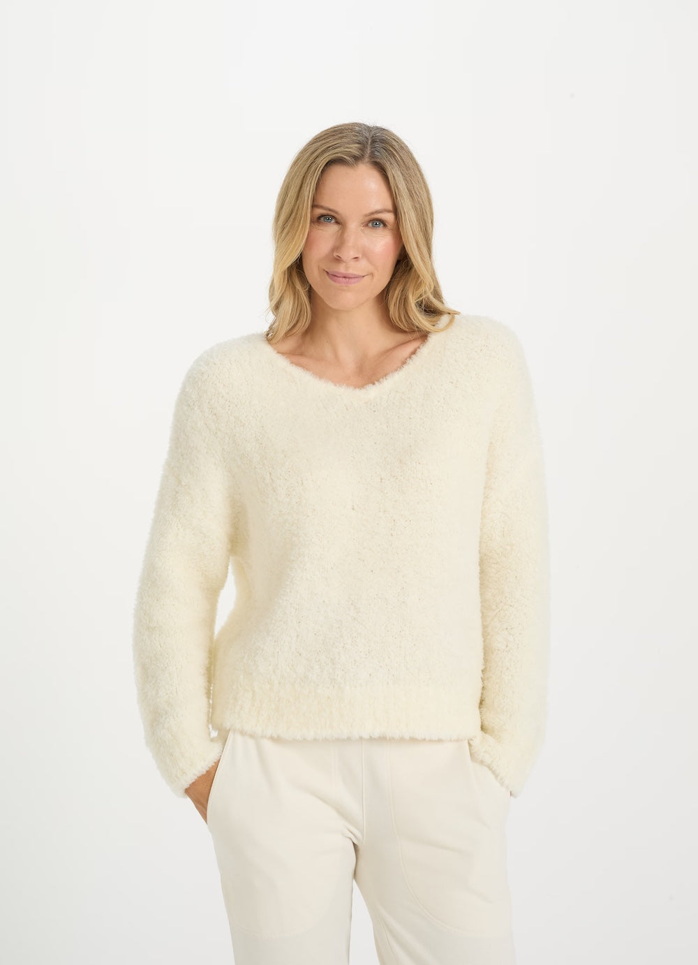 Eggshell Gia Wool Blend Sweater