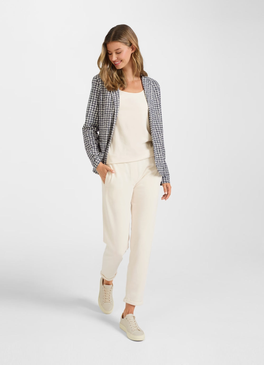 Eggshell Mabel Check Blazer