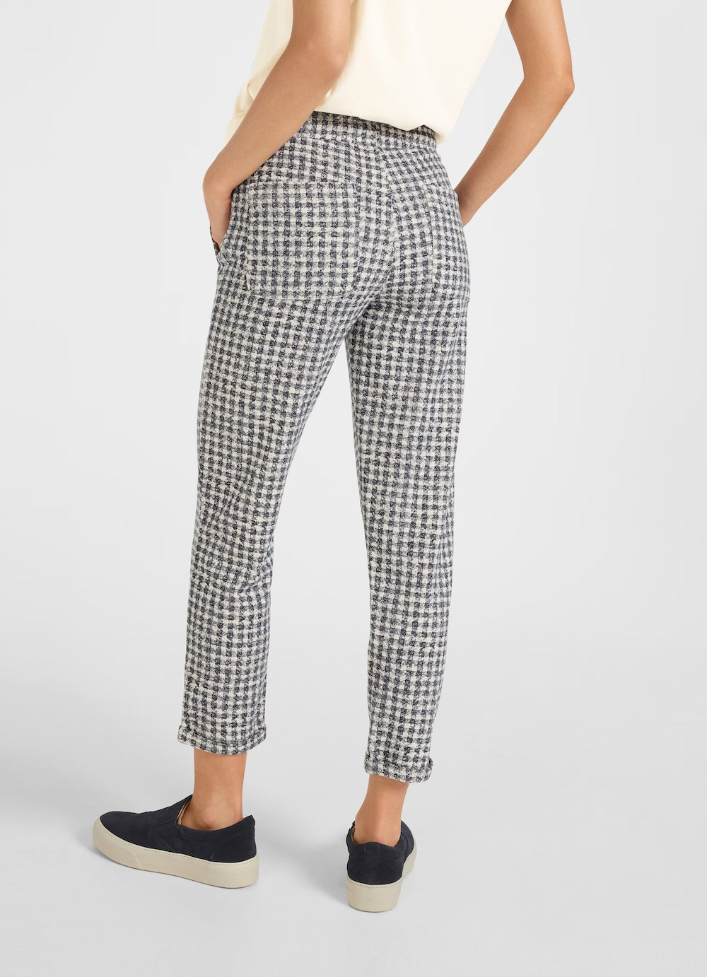 Eggshell Margie Check Sweatpants