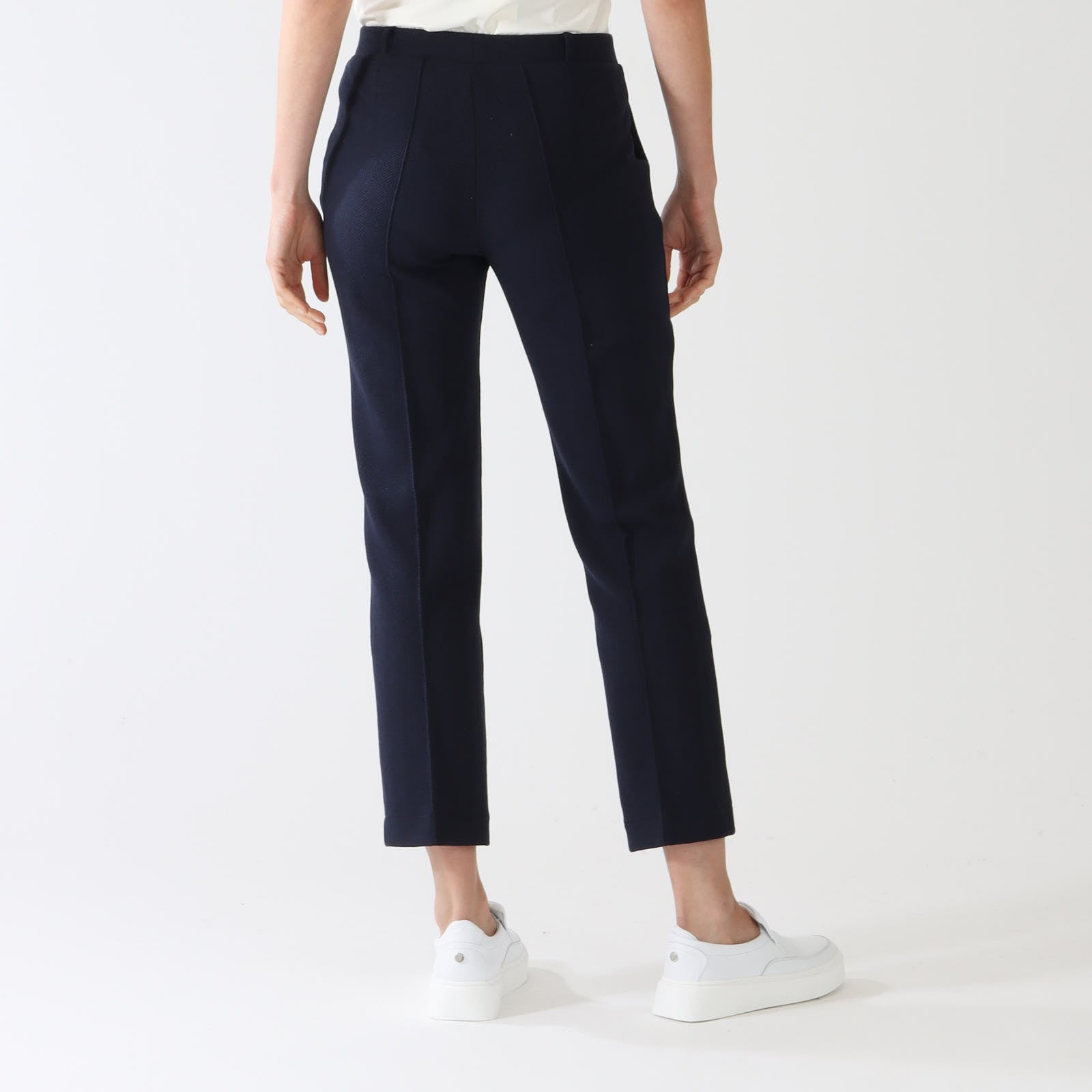 Elisa Azul Textured Straight Leg Pants