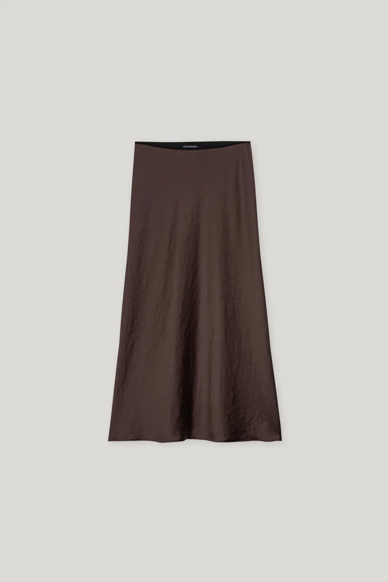 Espresso Light Bias Cut Midi Skirt