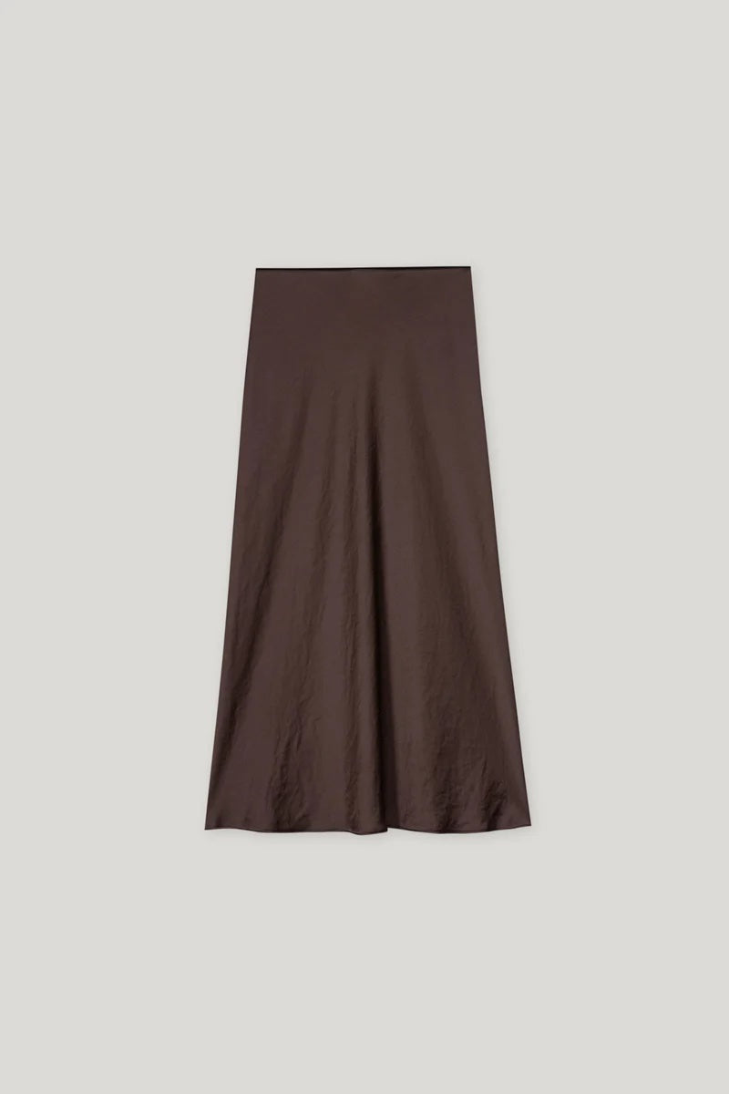 Espresso Light Bias Cut Midi Skirt