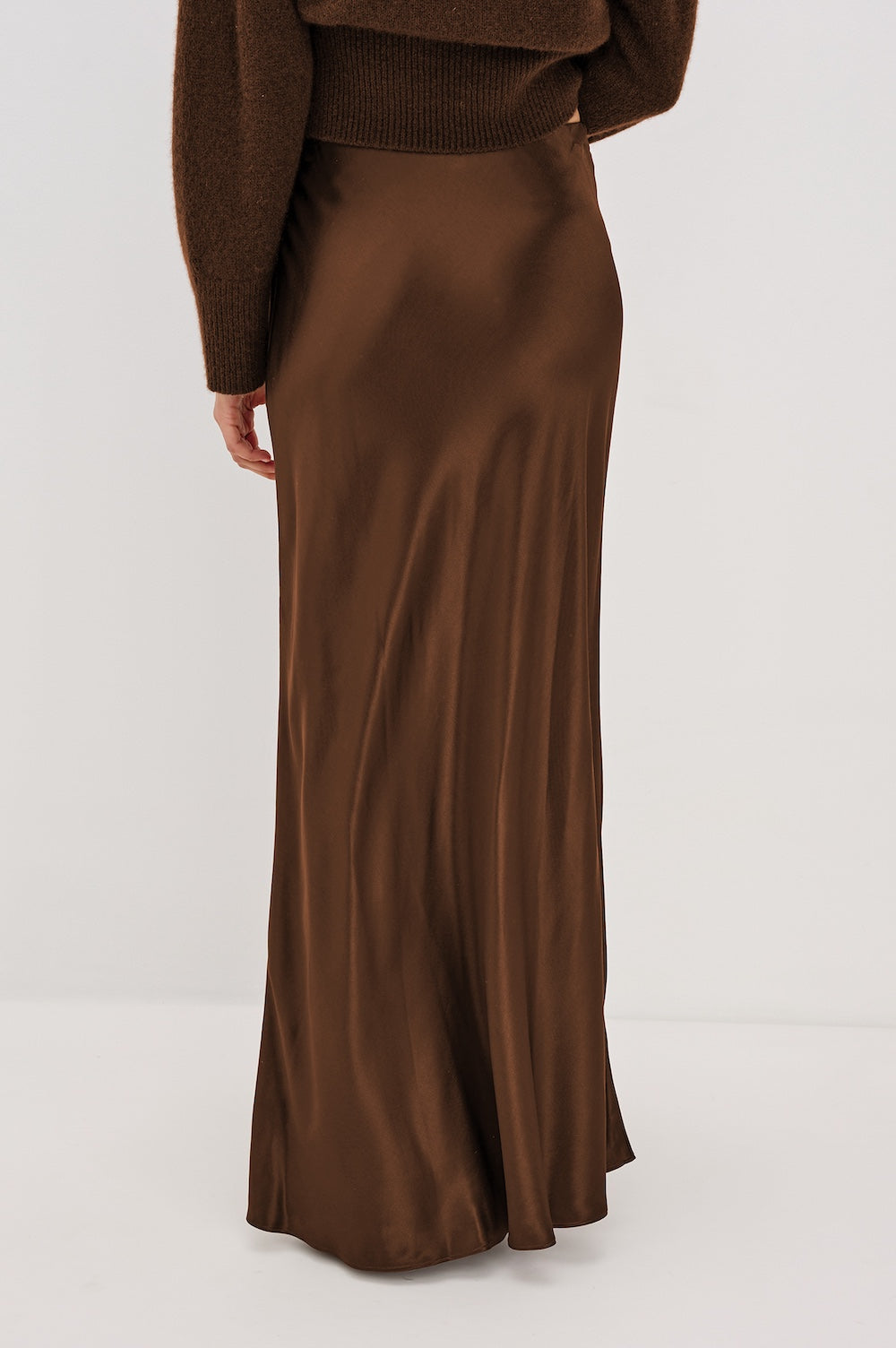 Espresso Romina Satin Maxi Skirt