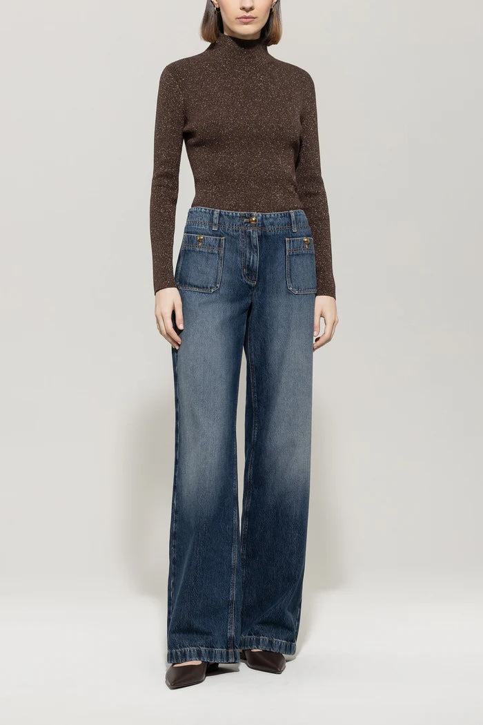 Espresso Shimmering Turtleneck Sweater