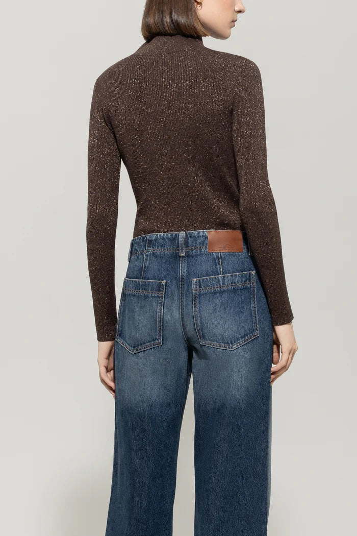 Espresso Shimmering Turtleneck Sweater