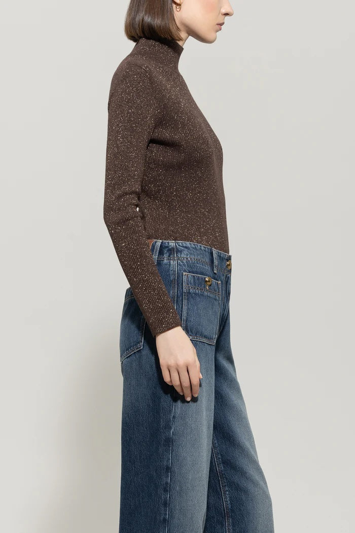 Espresso Shimmering Turtleneck Sweater