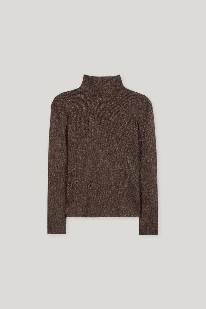 Espresso Shimmering Turtleneck Sweater