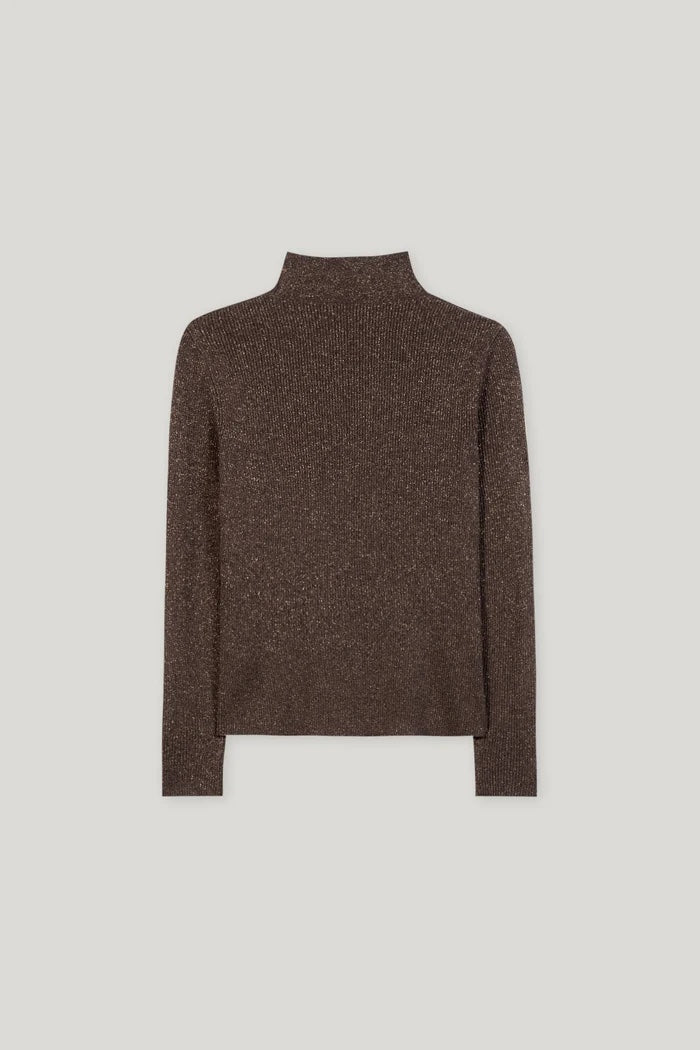 Espresso Shimmering Turtleneck Sweater