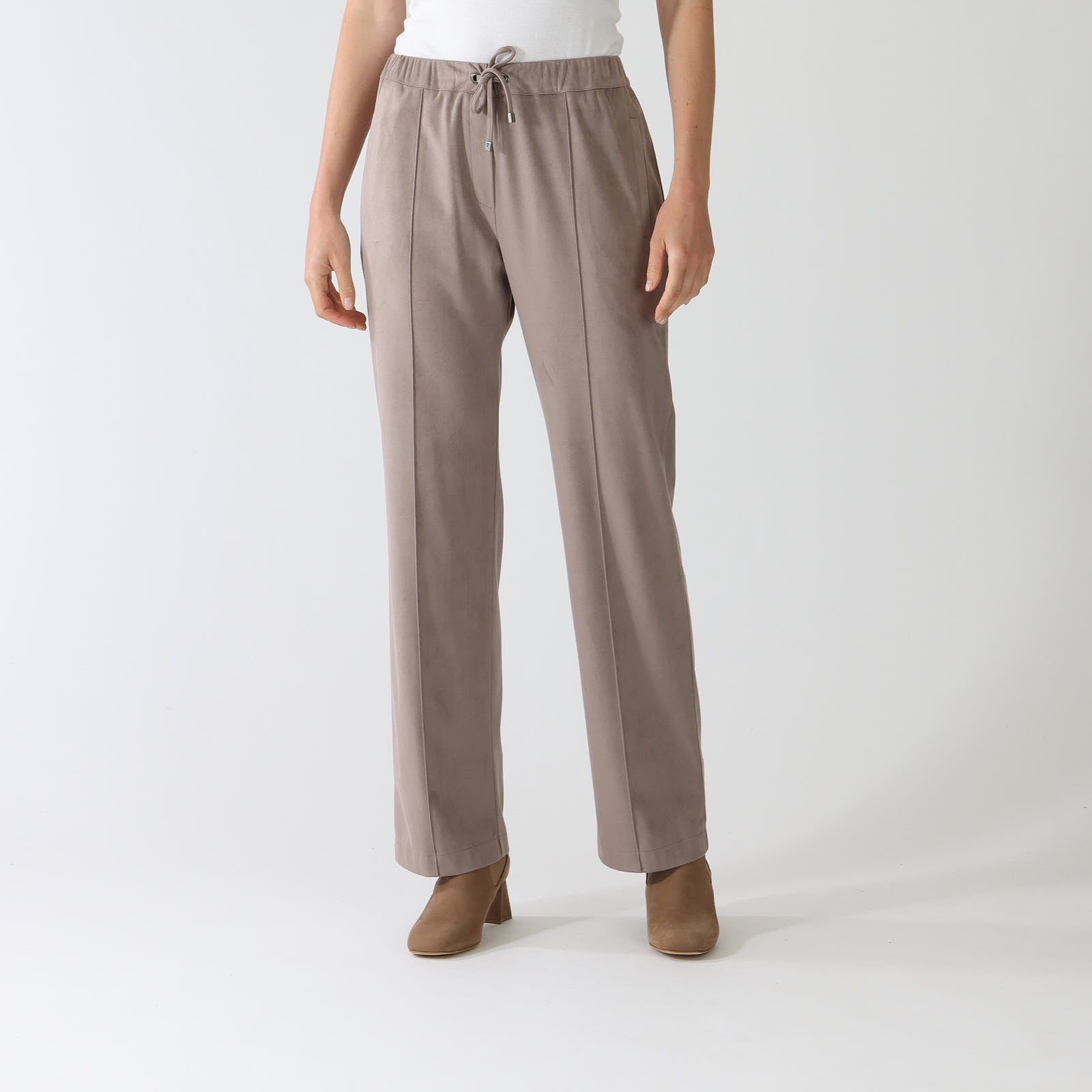 Fango Faux Suede Straight Leg Pants