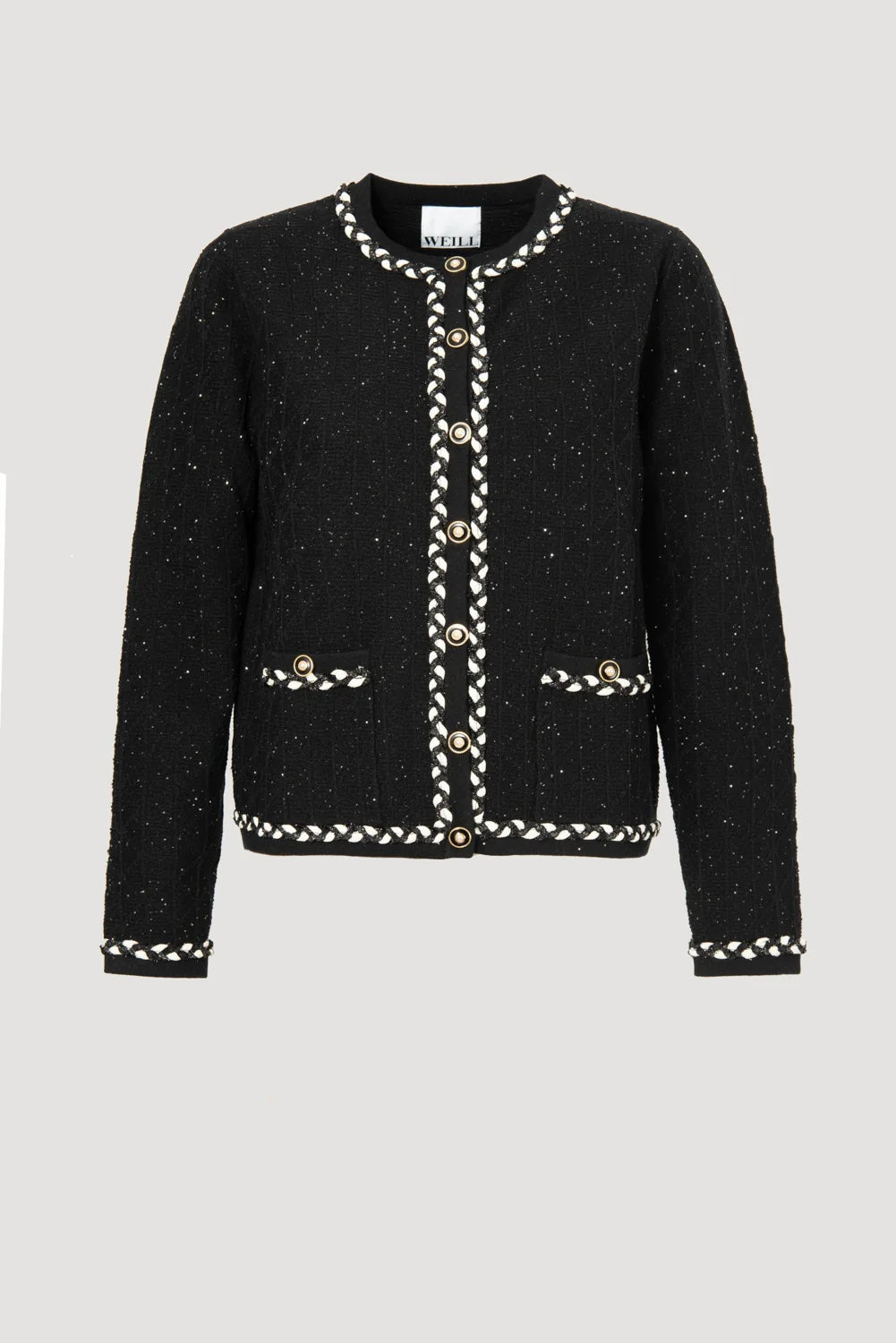 Farrell Noir Sparkling Tweed Cardigan