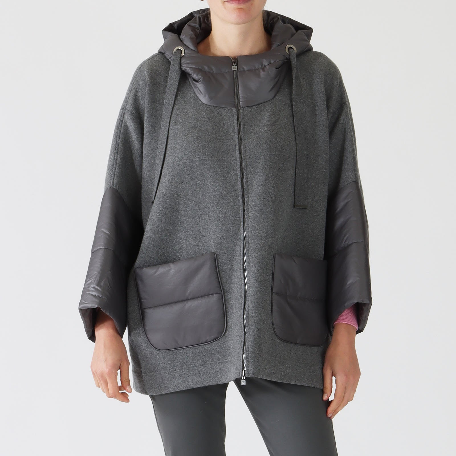 Felpa Wool Zip-Up Jacket With Padded Trims