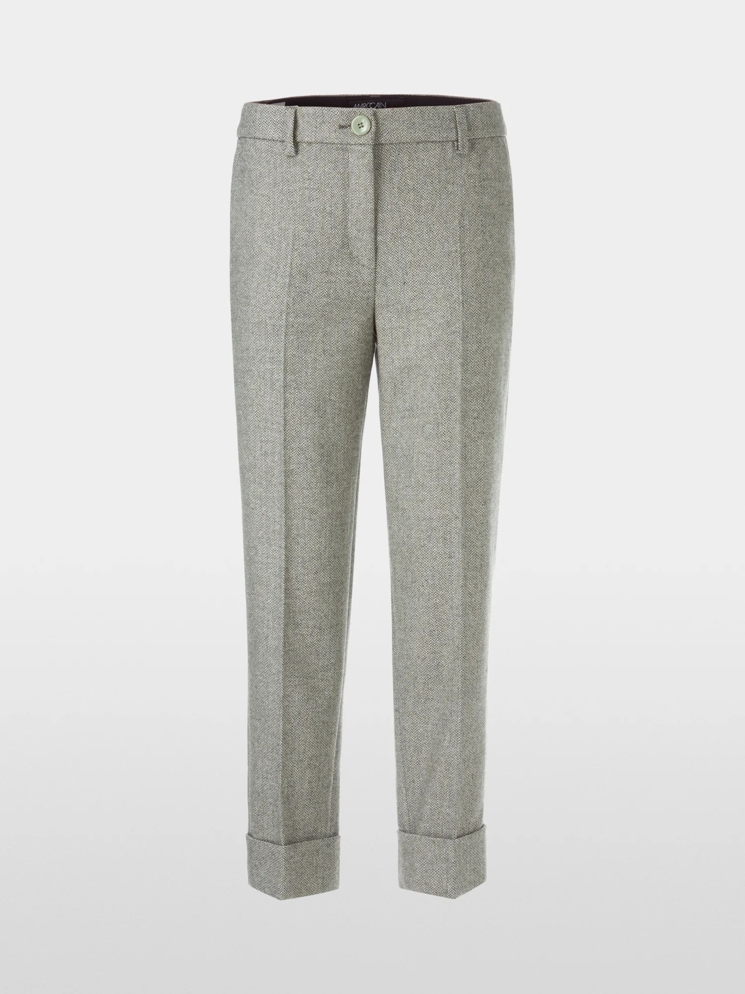 Frozen Sage Fordon Herringbone Turn-Up Pants