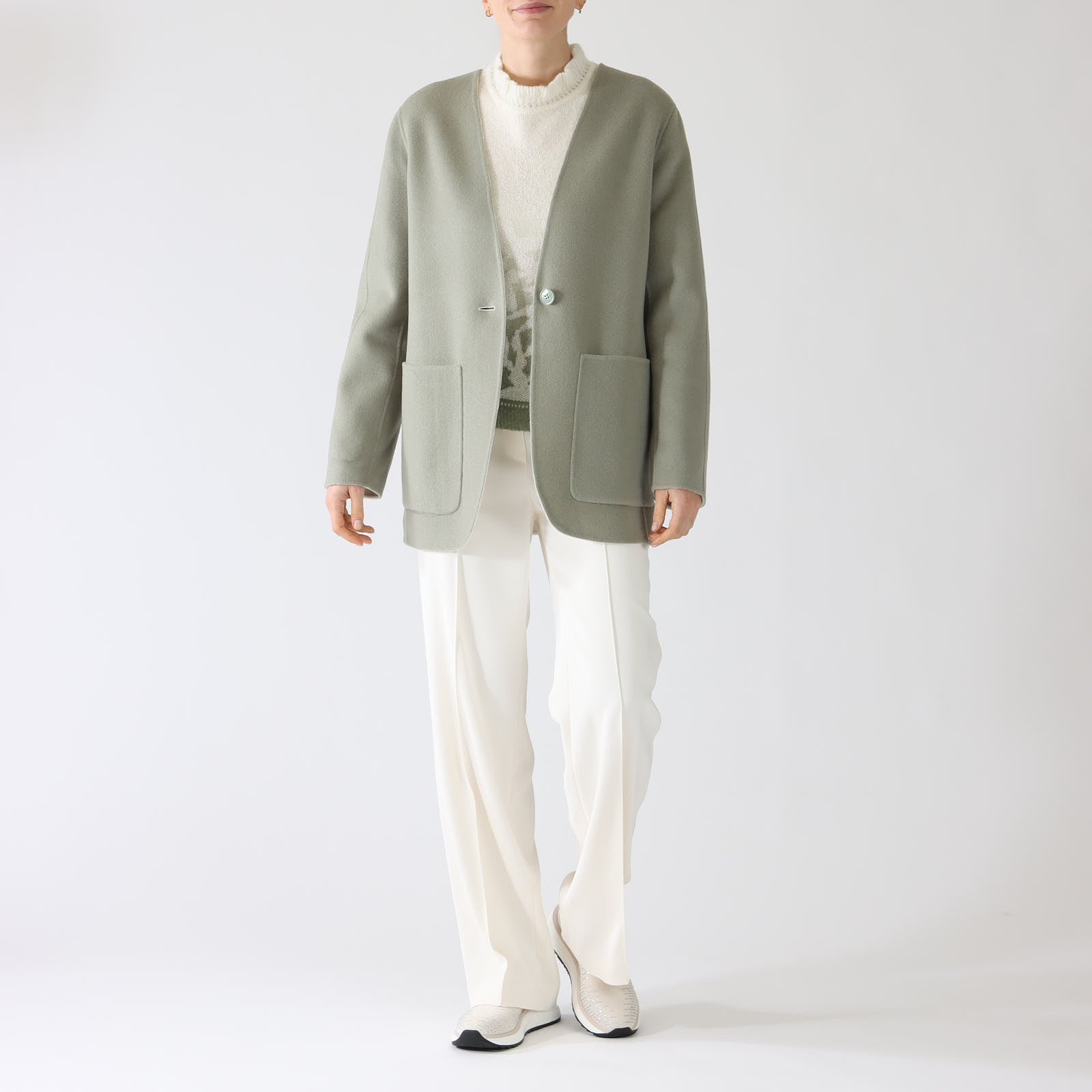 Frozen Sage Reversible Pure Wool Jacket