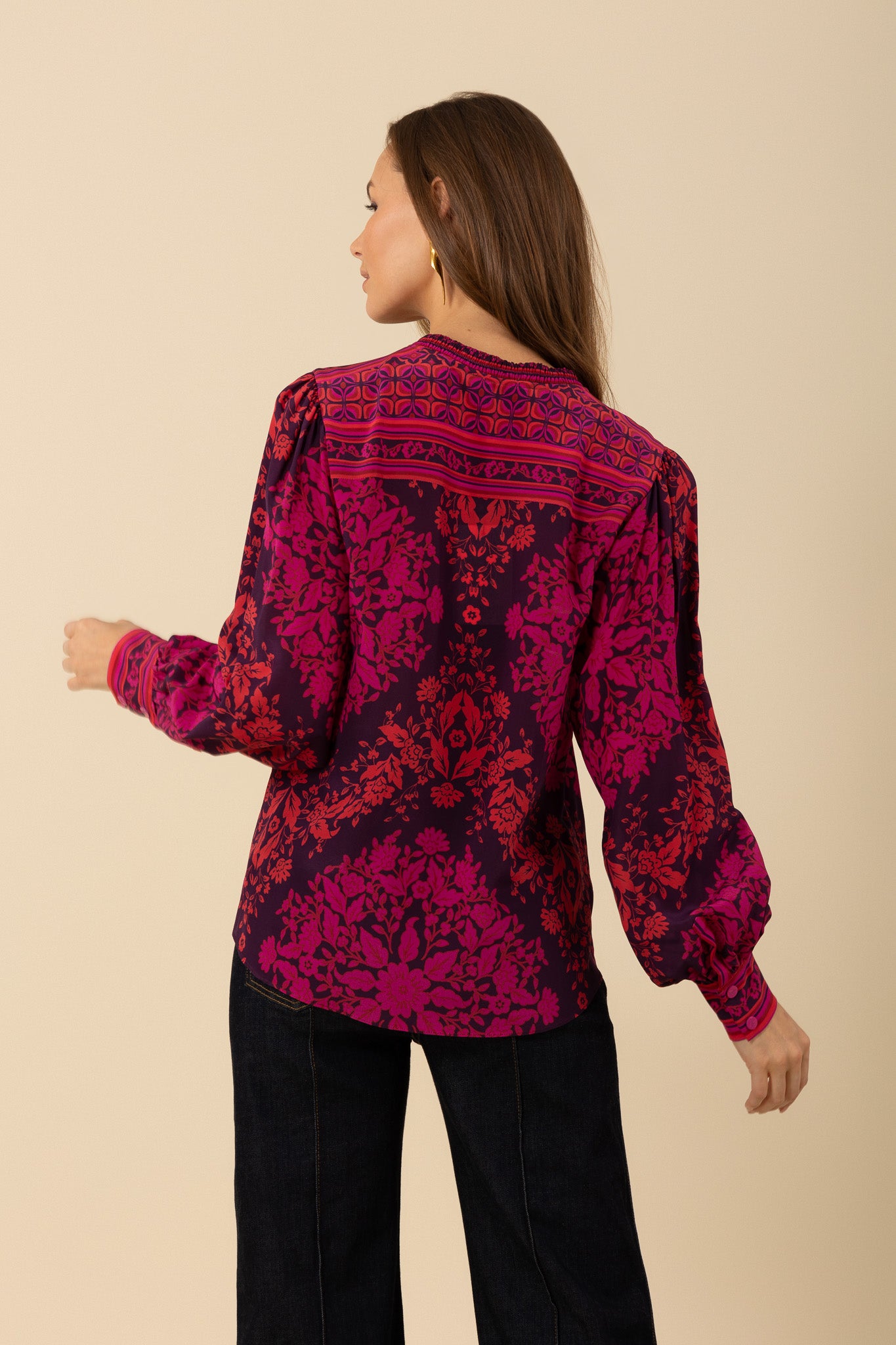 Fuchsia Mylah Silk Blouse