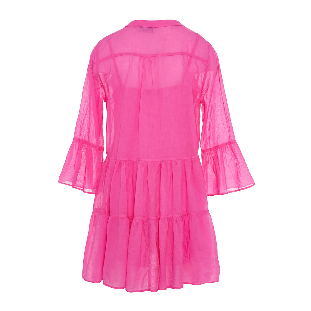 Fuchsia Neon Cotton Voile Dress