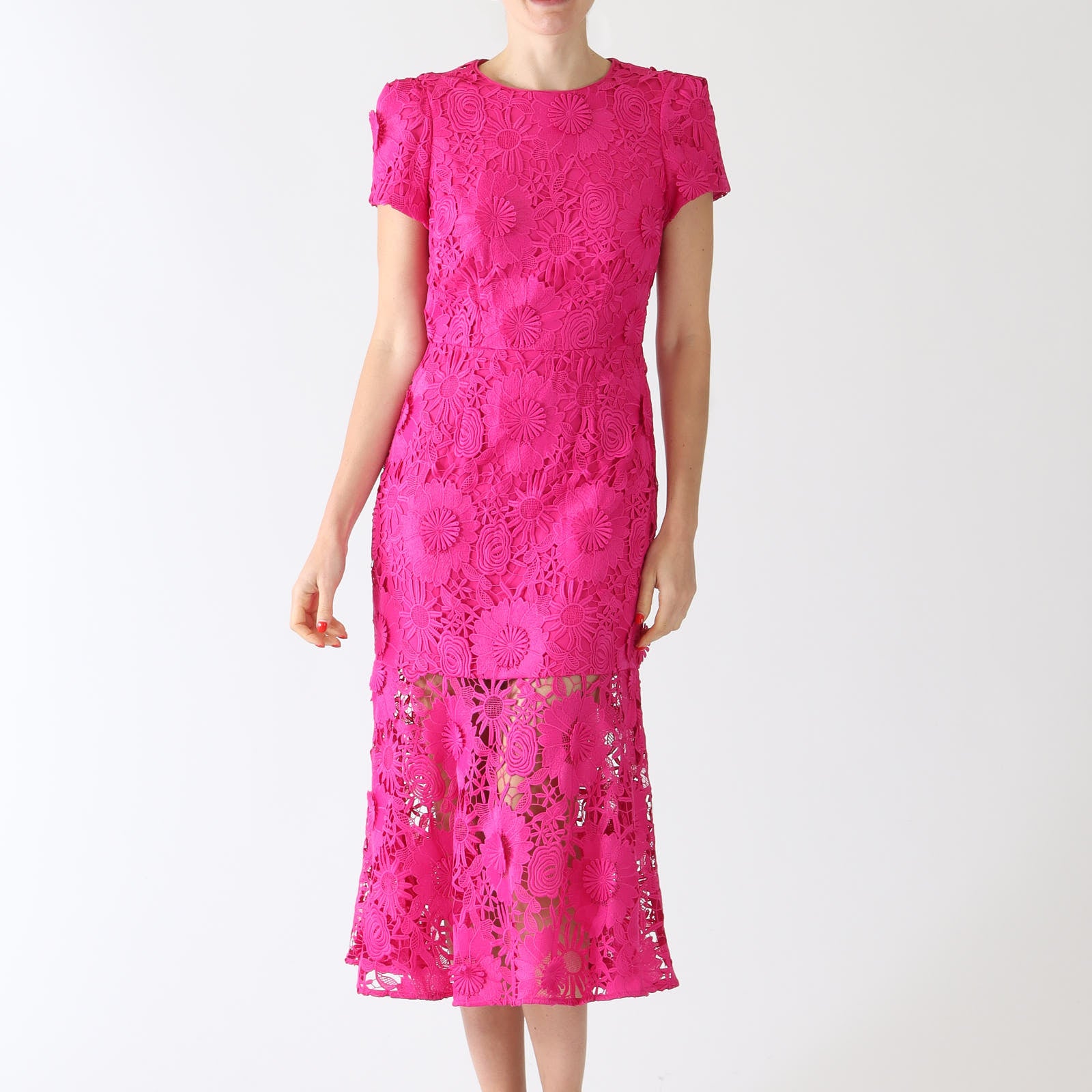 Fuchsia Tahlia Cady Lace Combo Dress