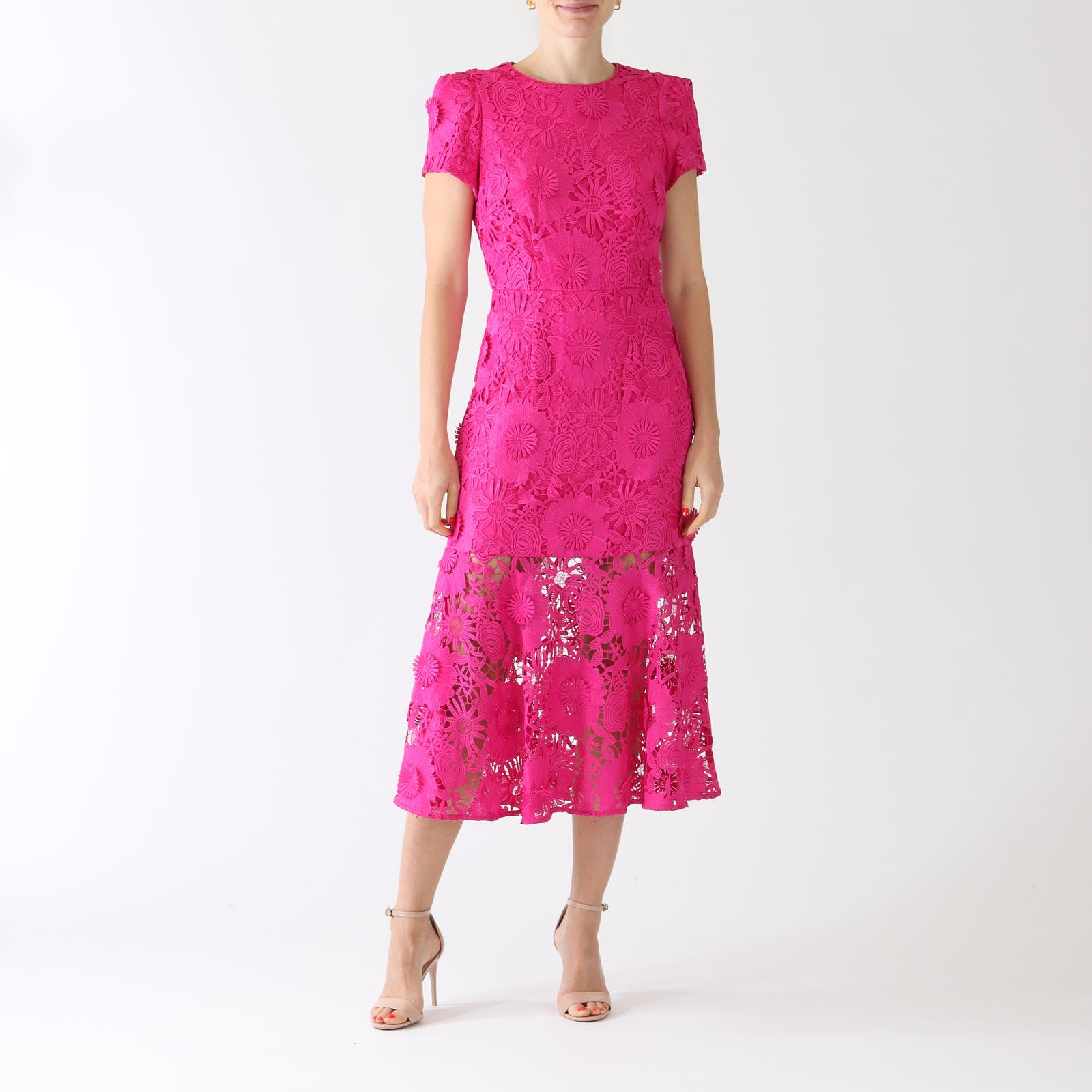 Fuchsia Tahlia Cady Lace Combo Dress