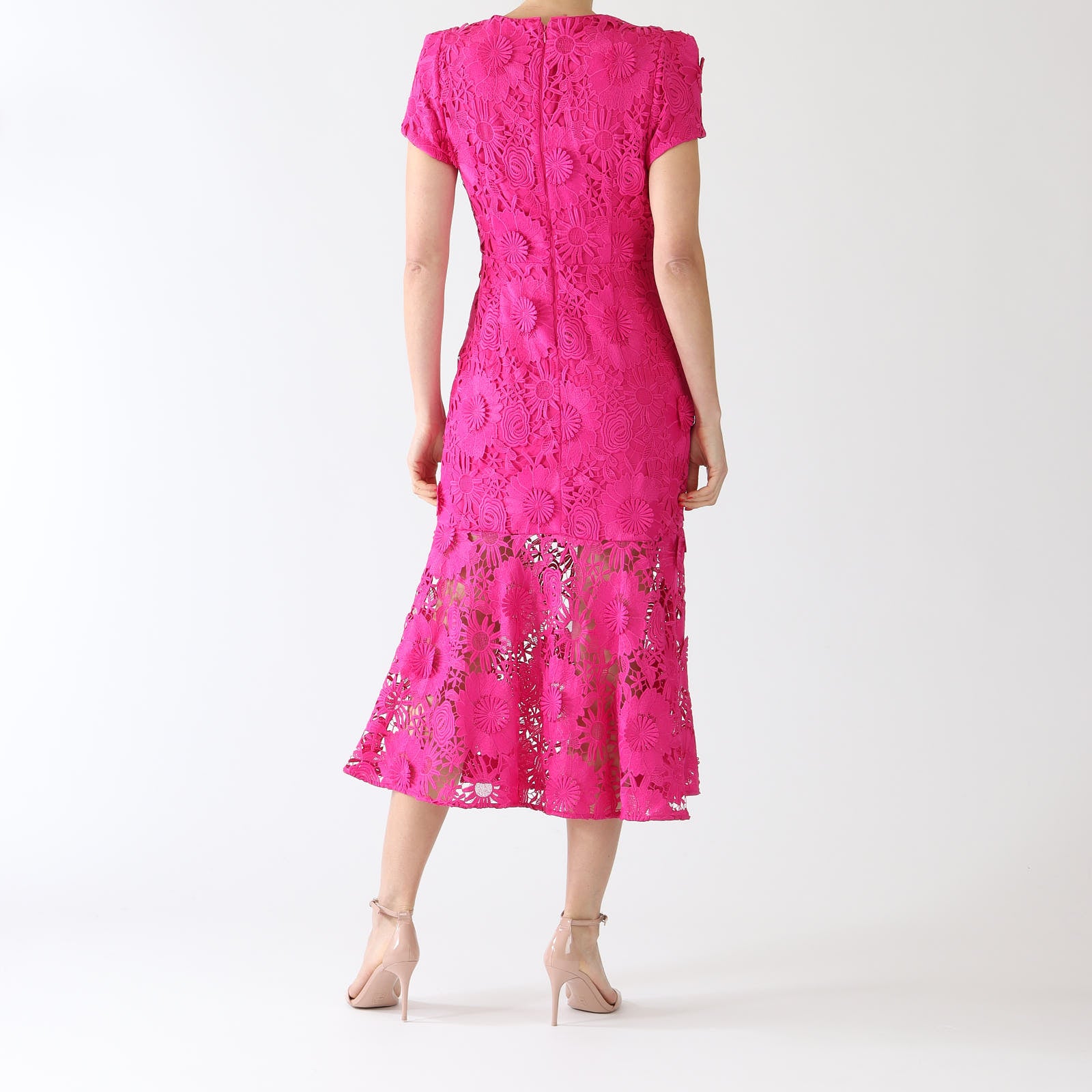 Fuchsia Tahlia Cady Lace Combo Dress