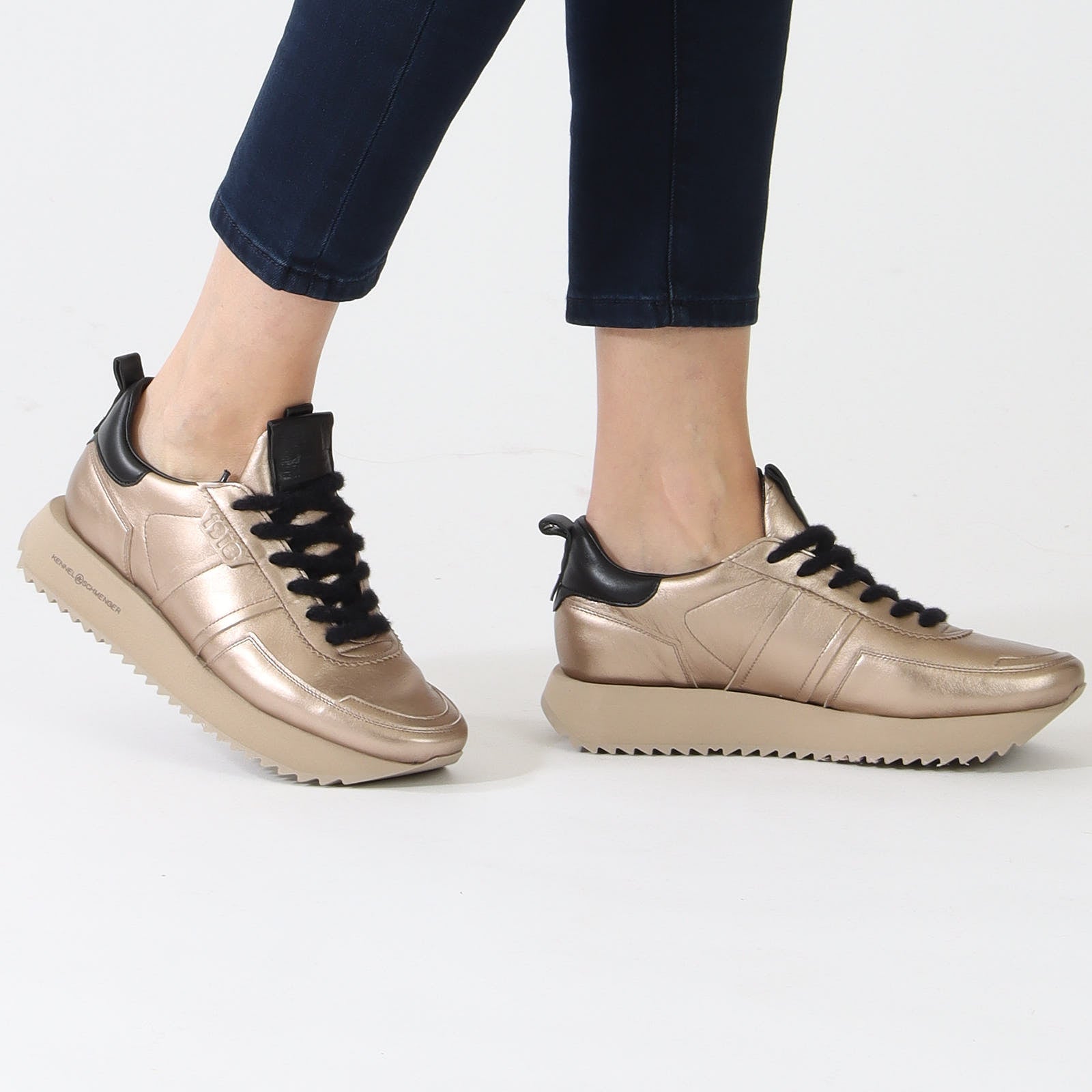 Gold & Black Flash Metallic Sneakers