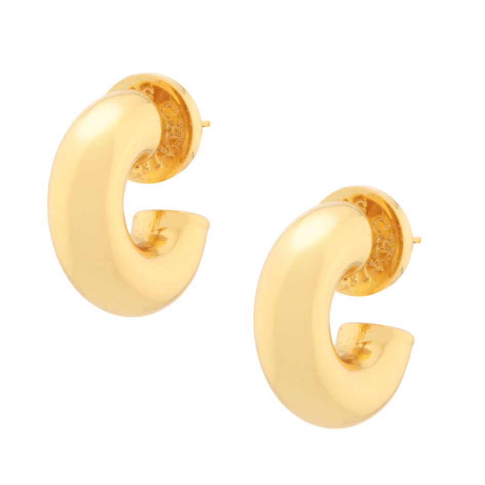 Gold Chubby Donut Huggie Earrings