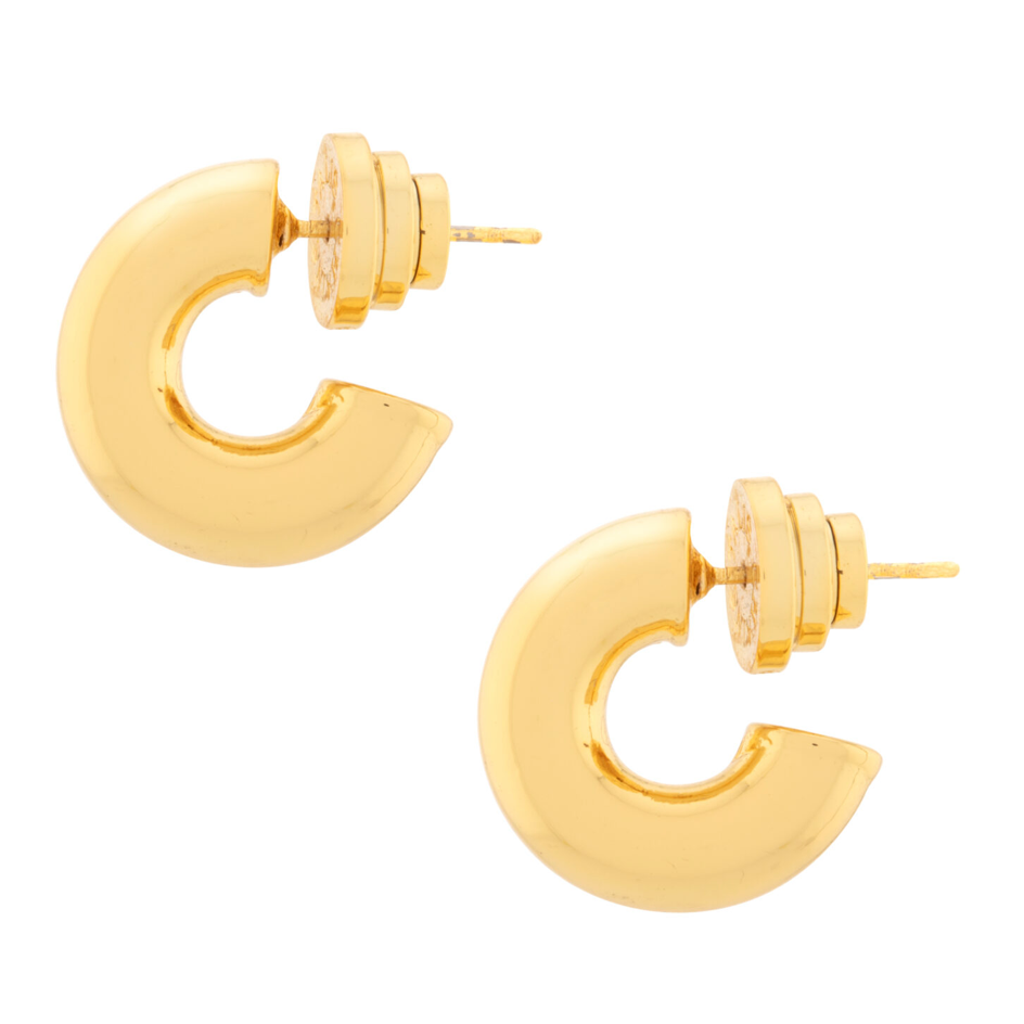 Gold Chubby Donut Huggie Earrings