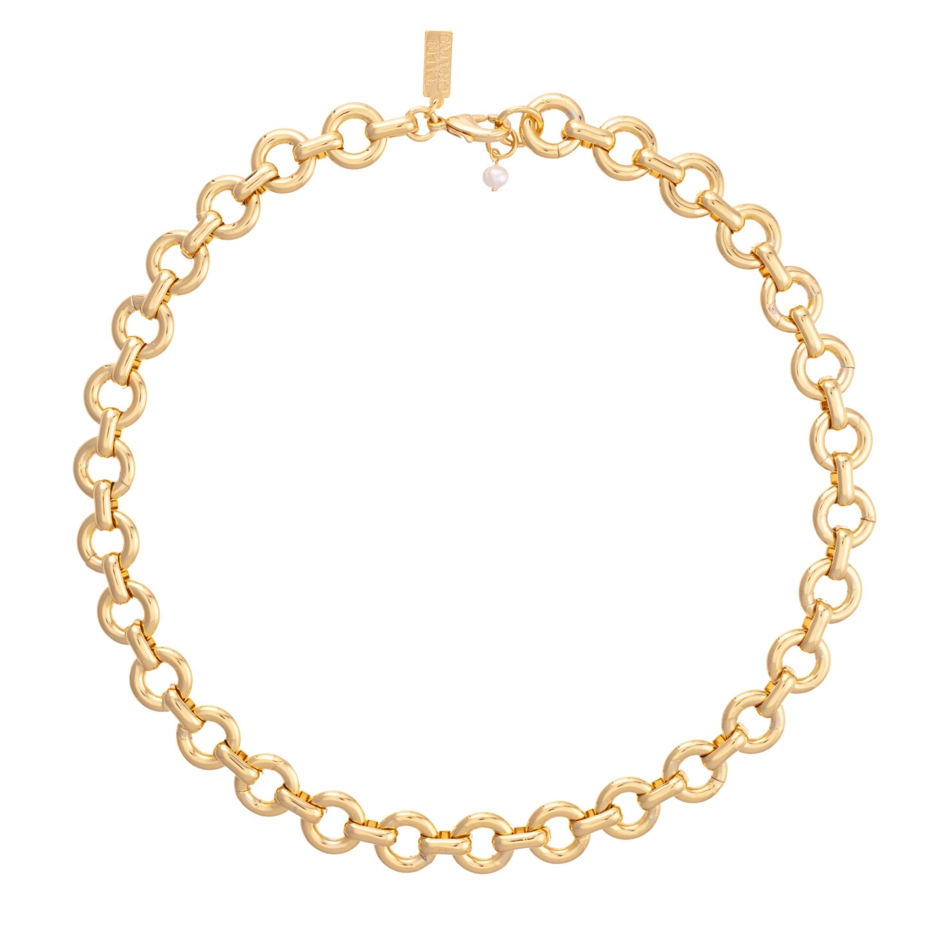 Gold Chubby Link Choker Necklace