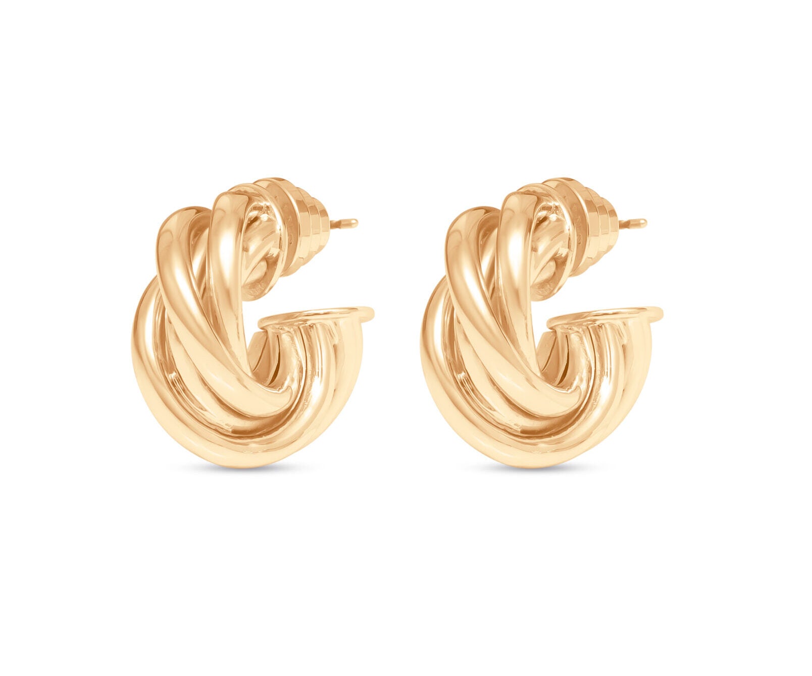 Gold Chunky Twist Hoops