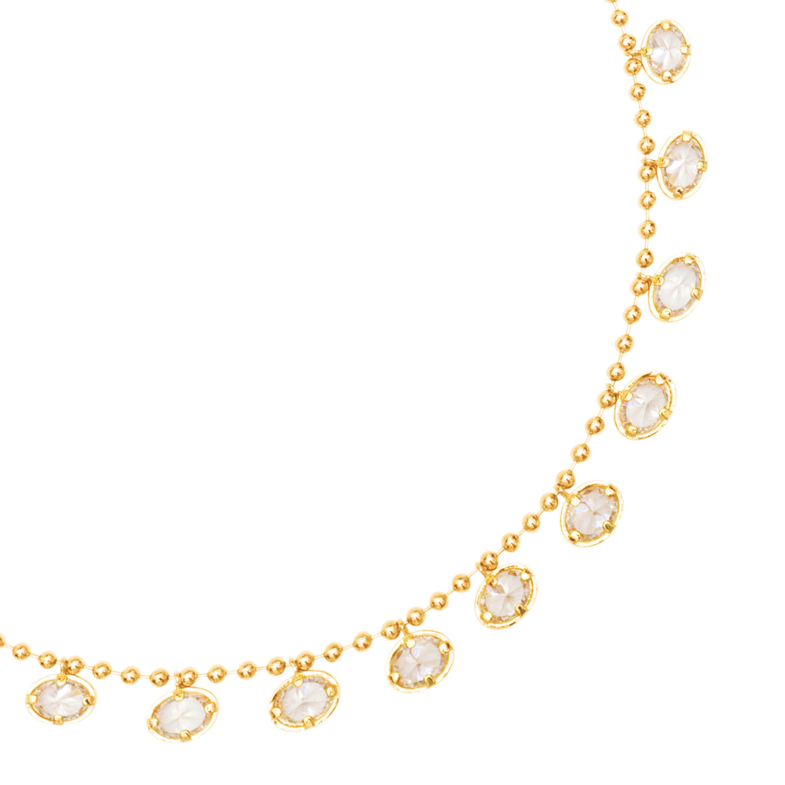 Gold Cubic Zirconia Drop Choker