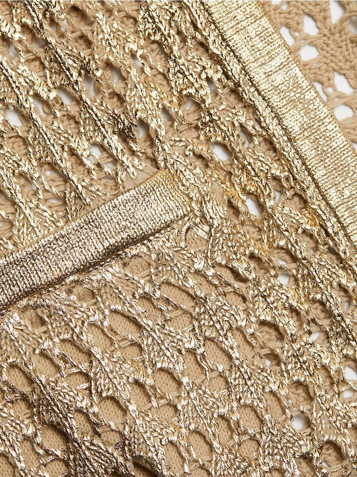 Gold Eve Openwork Knit Cardigan