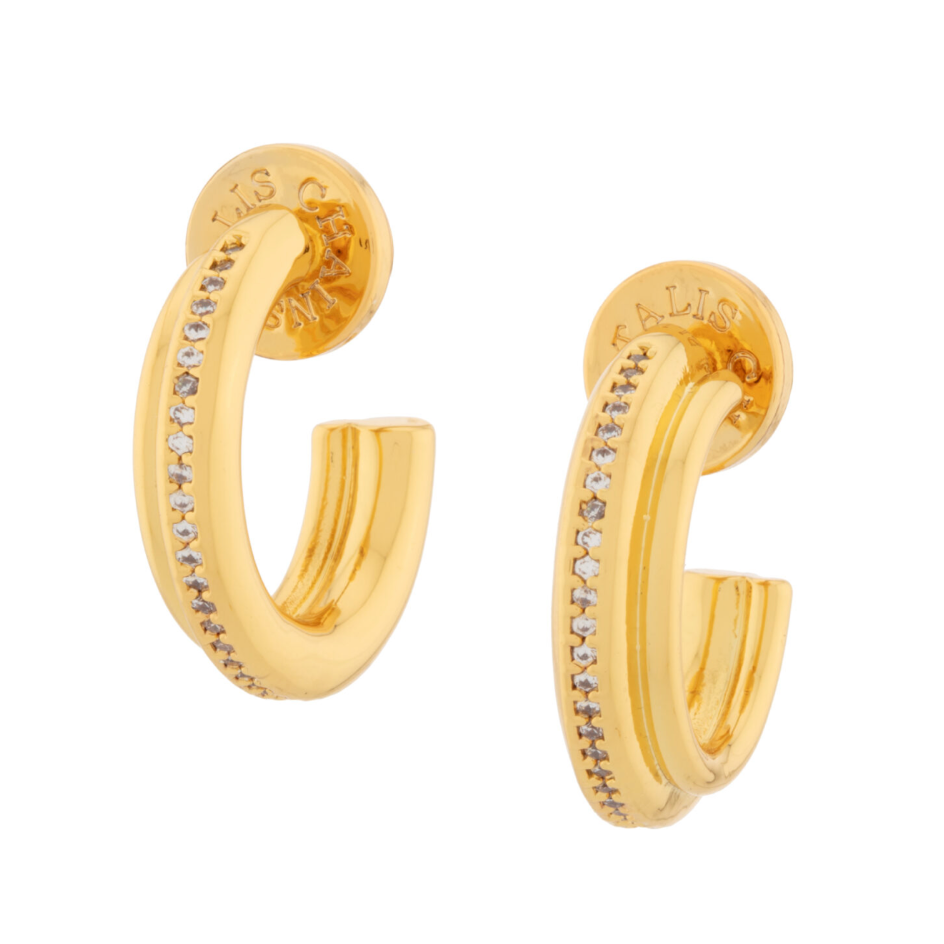 Gold Everyday Cubic Zirconia Mini Hoop Earrings