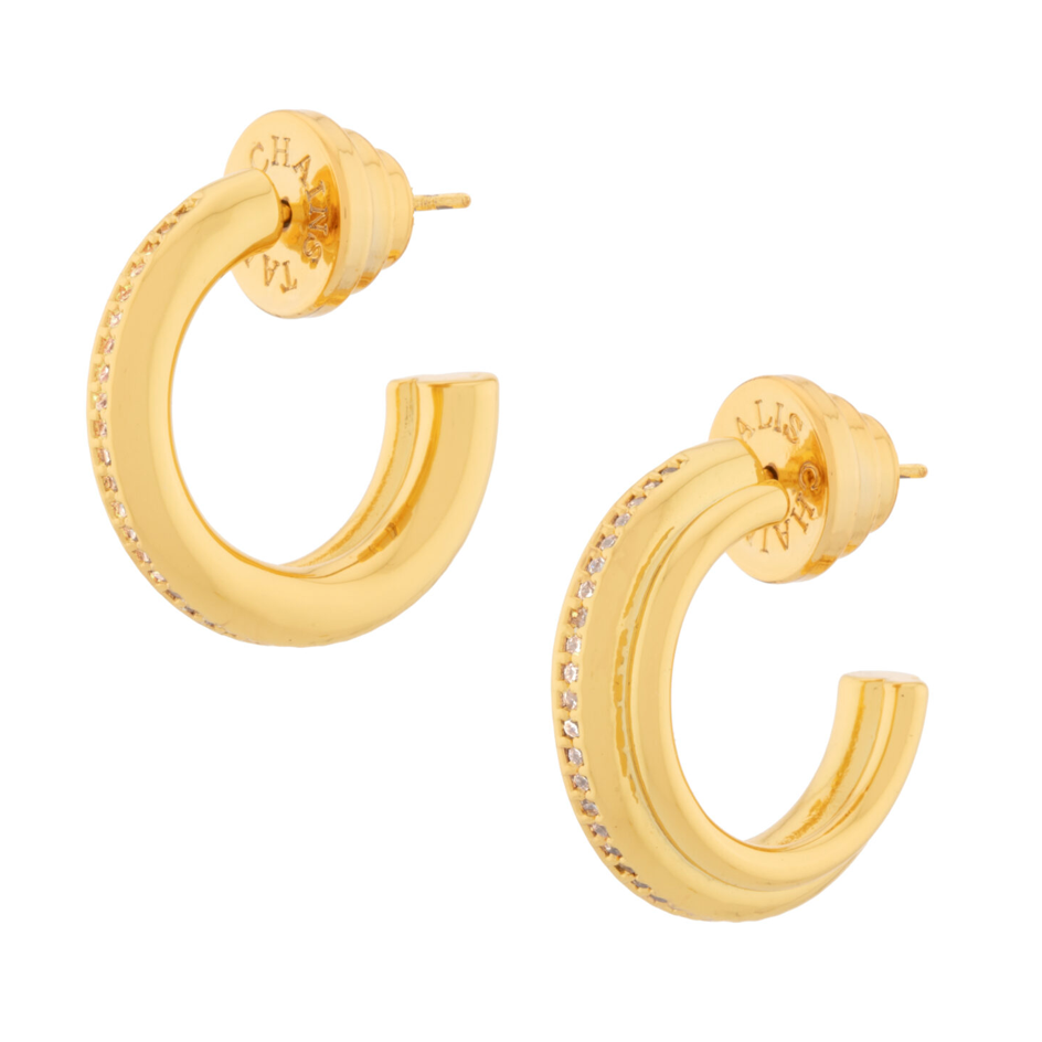 Gold Everyday Cubic Zirconia Mini Hoop Earrings