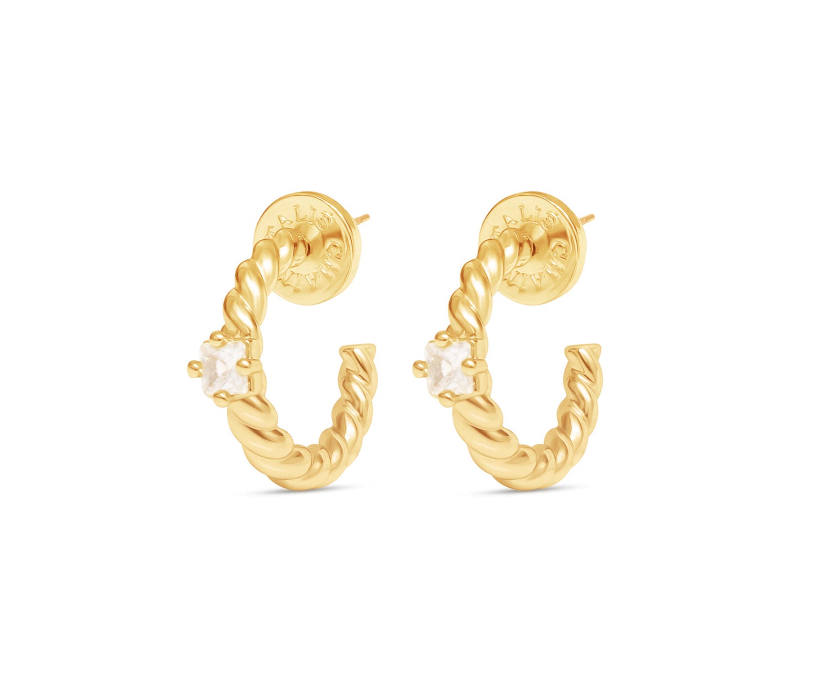 Gold Everyday Twist Cubic Zirconia Hoops