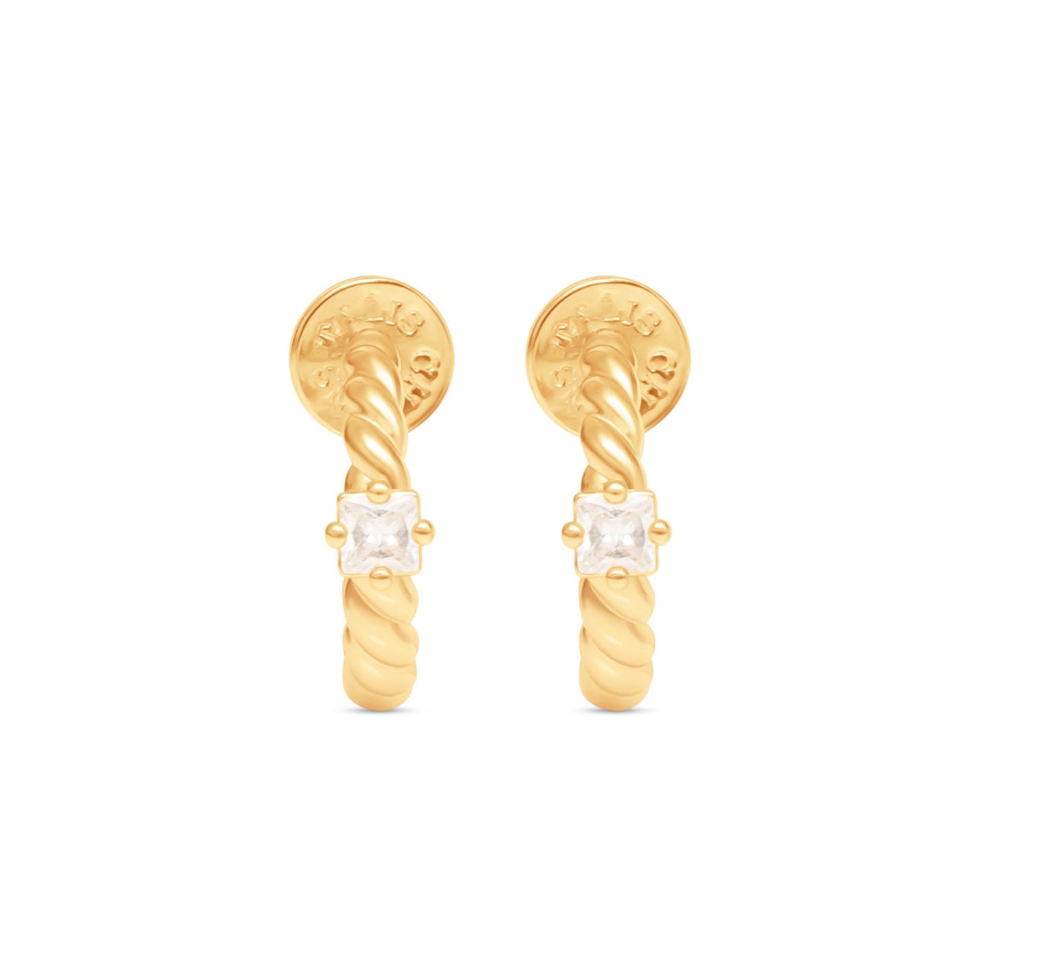 Gold Everyday Twist Cubic Zirconia Hoops