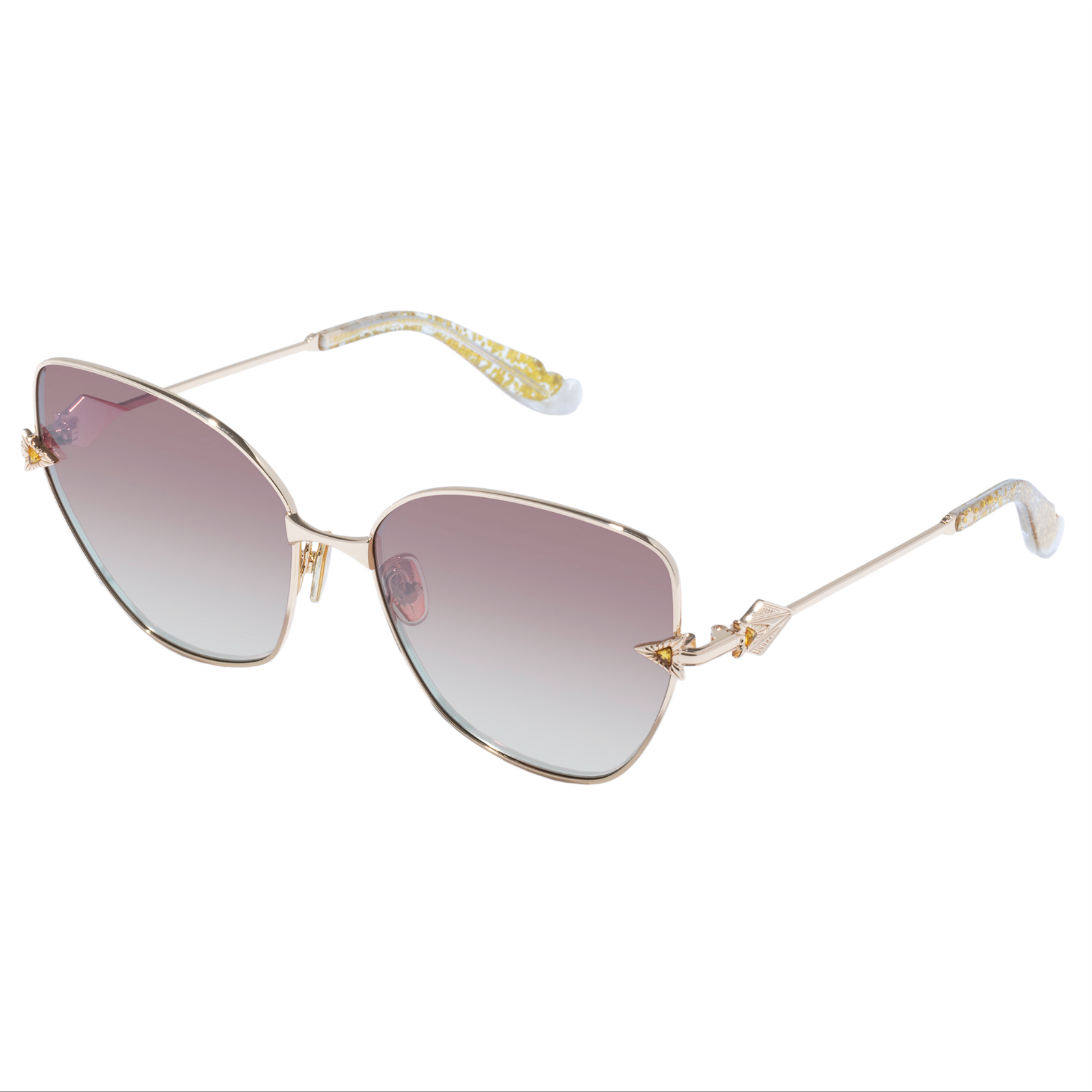 Gold Glitter Desert Reign Sunglasses