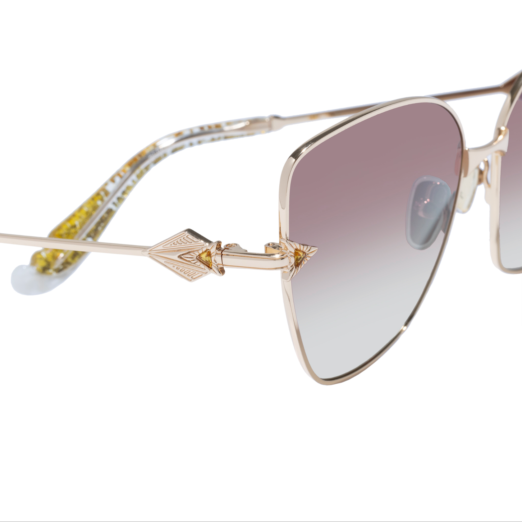 Gold Glitter Desert Reign Sunglasses