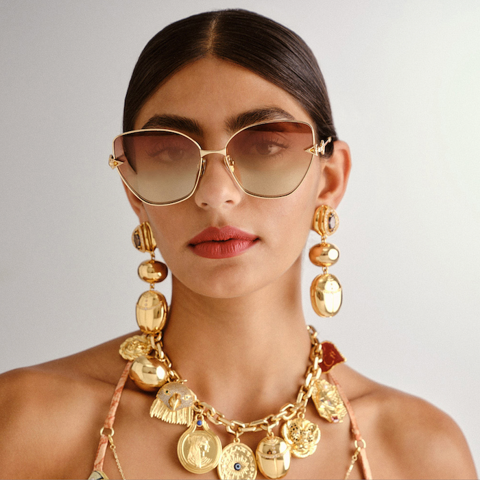 Gold Glitter Desert Reign Sunglasses