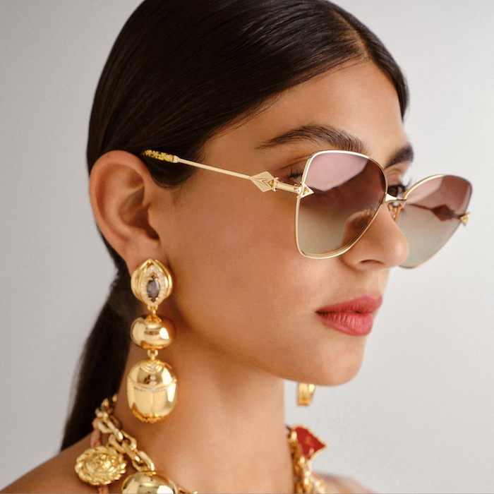 Gold Glitter Desert Reign Sunglasses