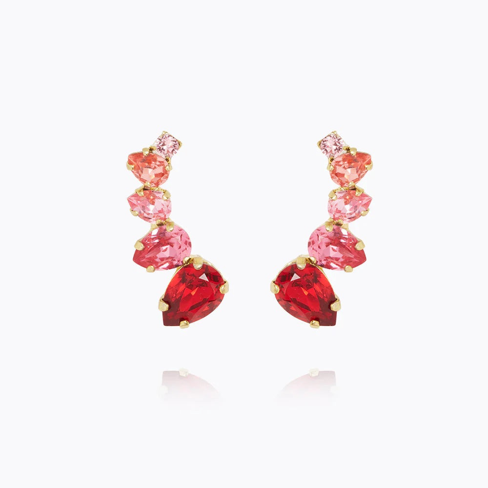 Gold Julie Scarlett Combo Crystal Earrings