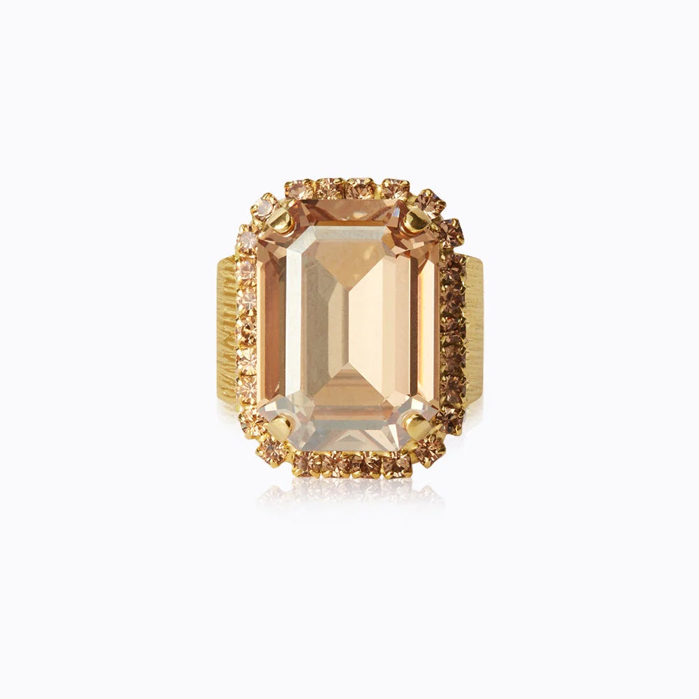 Gold Lydia Golden Shadow Crystal Cocktail Ring