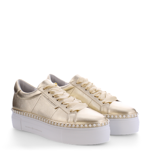 Gold Nano Pearl Platform Sneakers