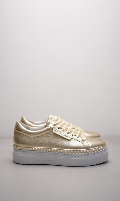 Gold Nano Pearl Platform Sneakers