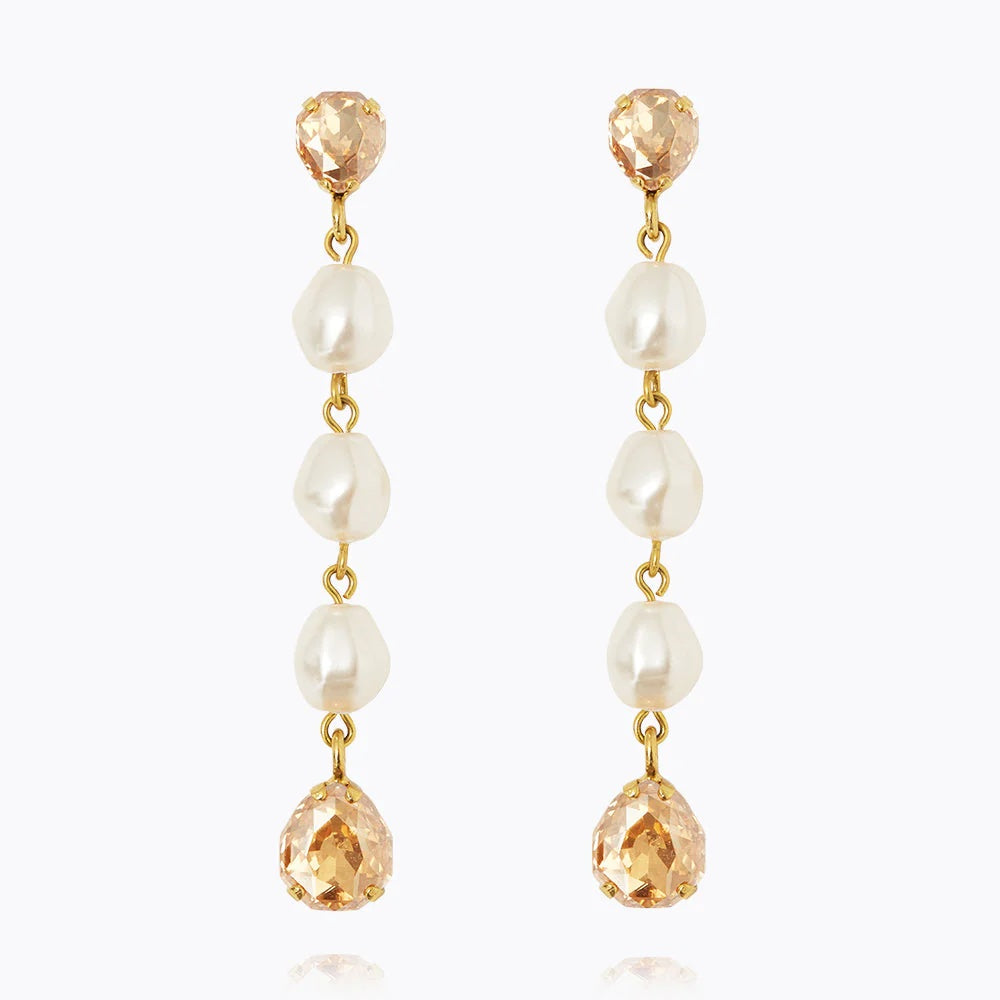 Gold Paloma Pearl & Golden Shadow Earrings