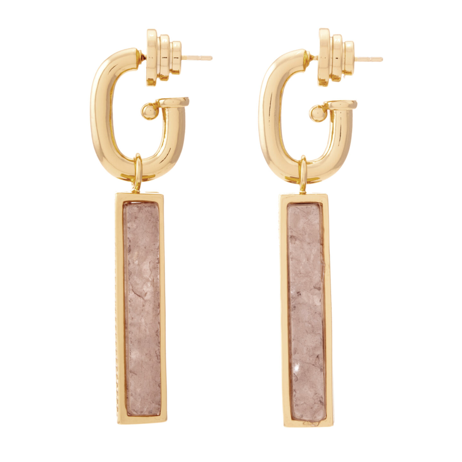 Gold Smokey Quartz Sahara Drop Earrings