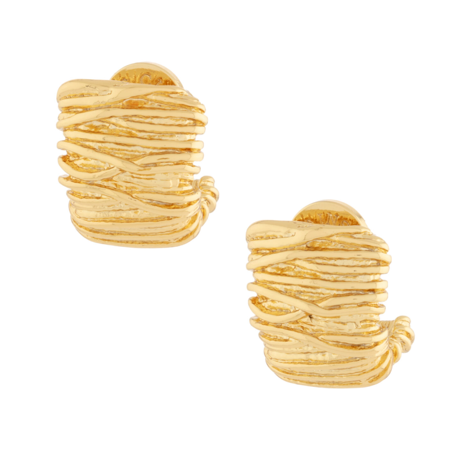 Gold Textured Nugget Earrings