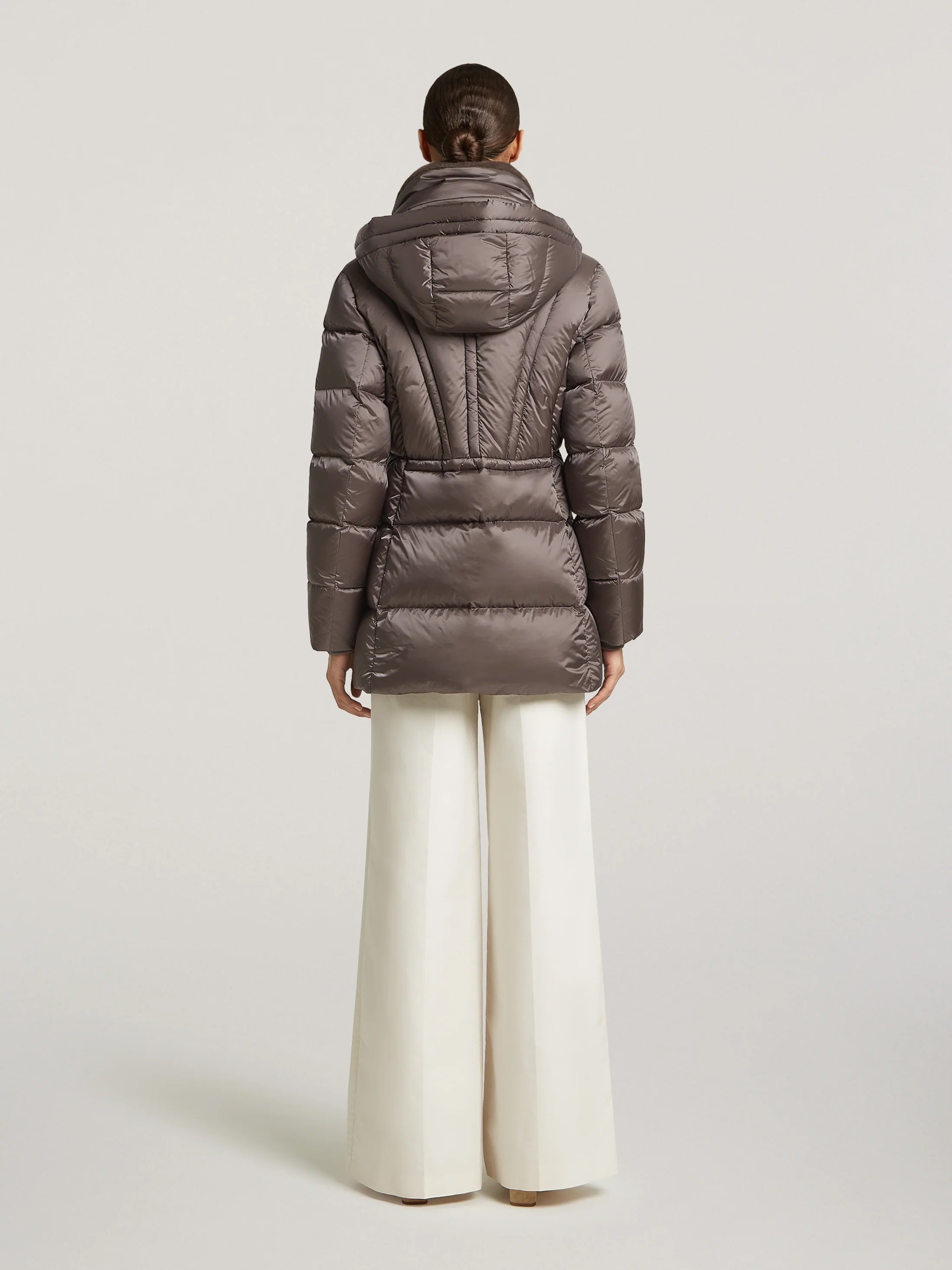 Grey Taupe Kelly Down Quilted Coat