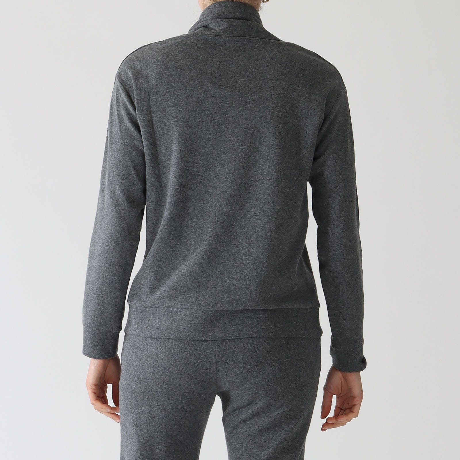 Grigio Antracite Pure Cotton Lurex Trim Sweatshirt