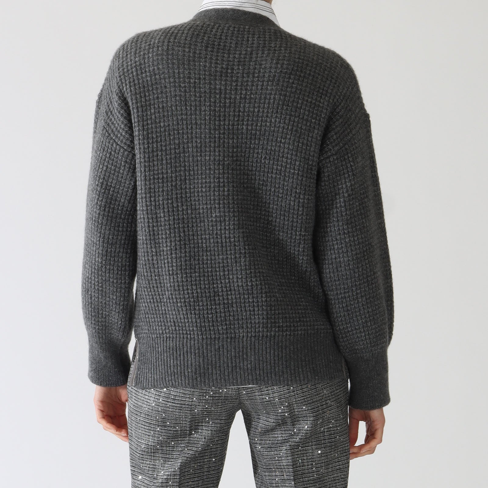 Grigio Cashmere and Silk Blend Cardigan