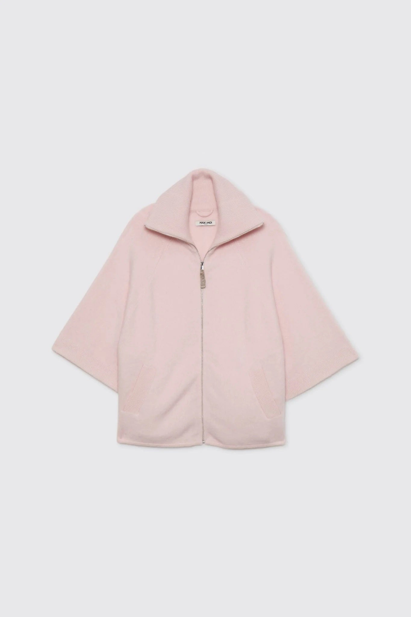 Grigny Chamallow Pink Zipped Cashmere Cardigan