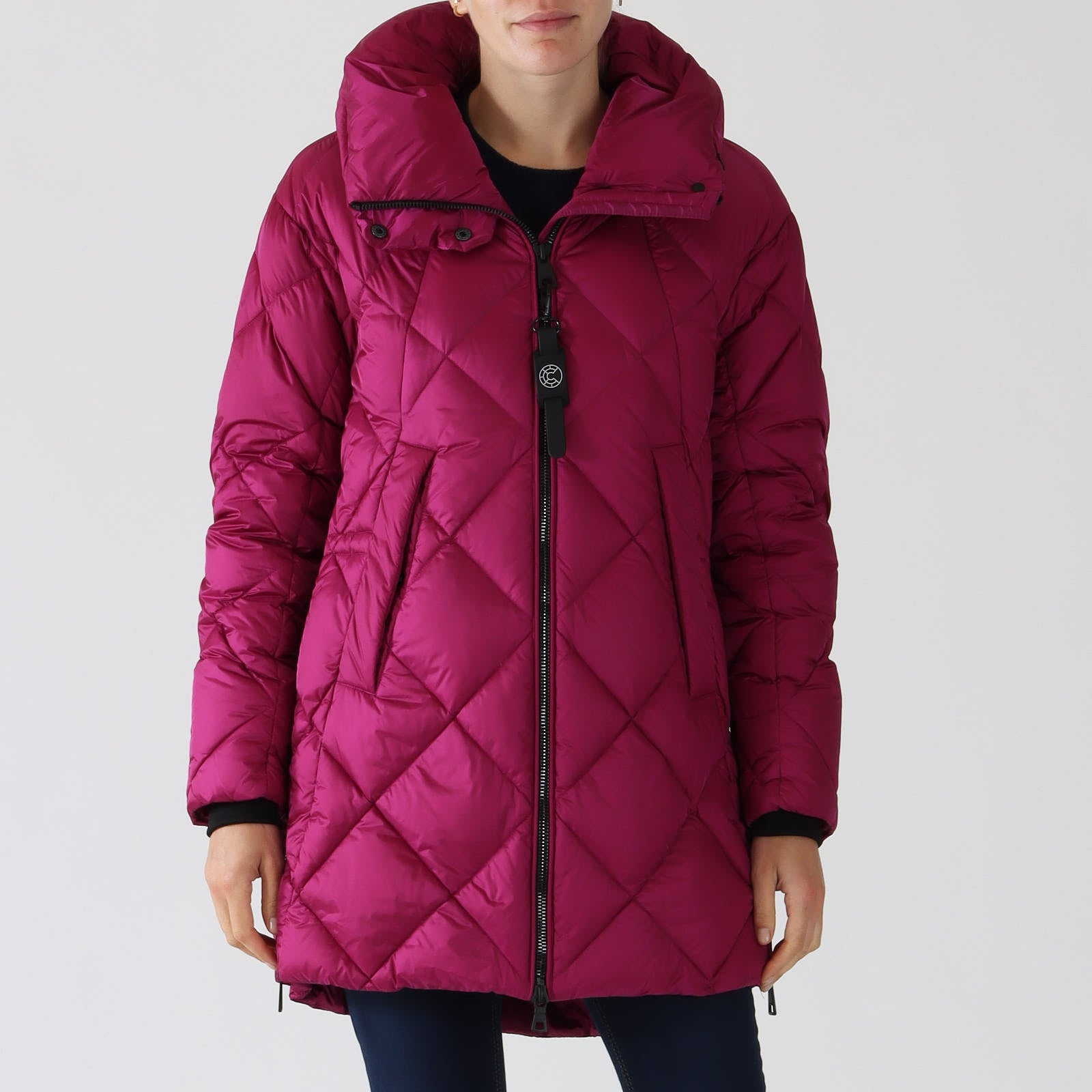 Hannah Magenta Down Quilted Jacket